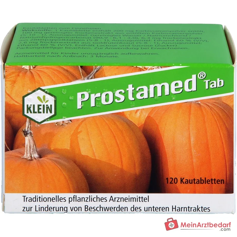 Dr. Gustav Klein Prostamed Tab Kürbissamenpulver / Kürbissamen-Trockenextrakt / Zitterpappelblätter-Trockenextrakt / Goldrutenkraut-Trockenextrakt Kautabletten, 360 St.