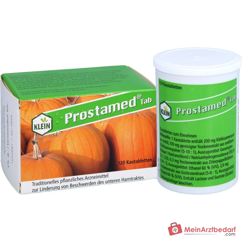 Dr. Gustav Klein Prostamed Tab Kürbissamenpulver / Kürbissamen-Trockenextrakt / Zitterpappelblätter-Trockenextrakt / Goldrutenkraut-Trockenextrakt Kautabletten, 360 St.