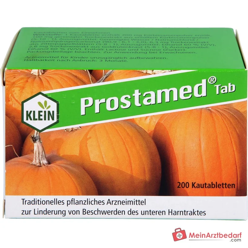 Dr. Gustav Klein Prostamed Tab Kürbissamenpulver / Kürbissamen-Trockenextrakt / Zitterpappelblätter-Trockenextrakt / Goldrutenkraut-Trockenextrakt Kautabletten, 360 St.