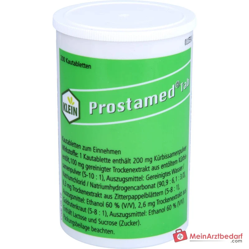 Dr. Gustav Klein Prostamed Tab Kürbissamenpulver / Kürbissamen-Trockenextrakt / Zitterpappelblätter-Trockenextrakt / Goldrutenkraut-Trockenextrakt Kautabletten, 360 St.
