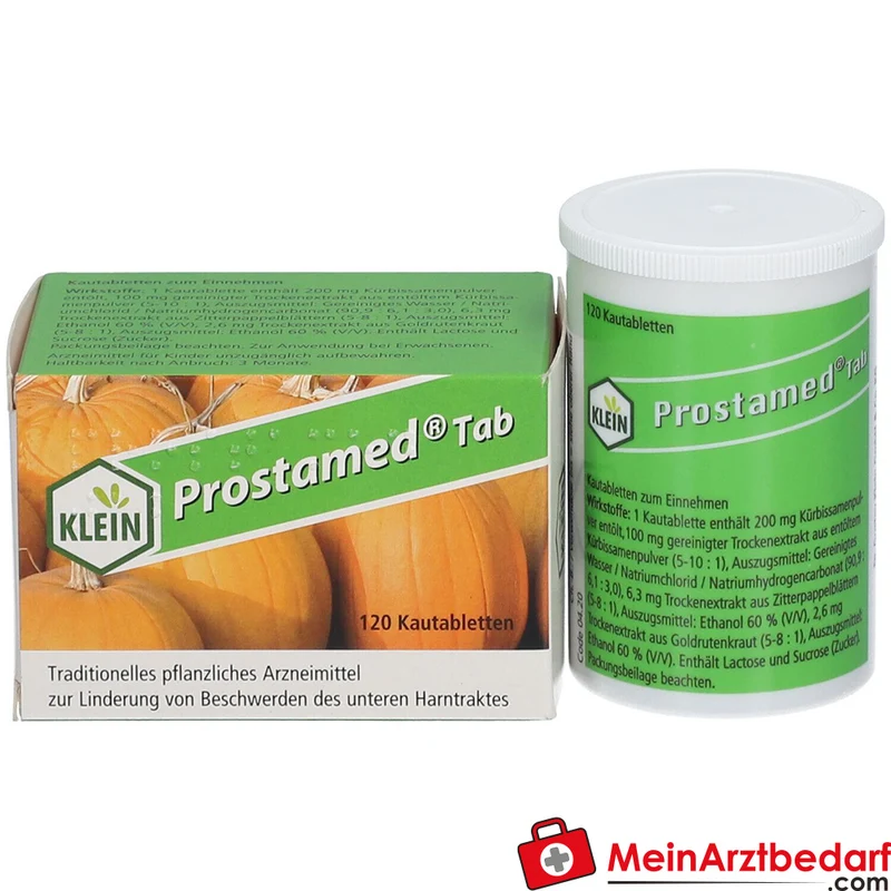 Dr. Gustav Klein Prostamed Tab Kürbissamenpulver / Kürbissamen-Trockenextrakt / Zitterpappelblätter-Trockenextrakt / Goldrutenkraut-Trockenextrakt Kautabletten, 360 St.