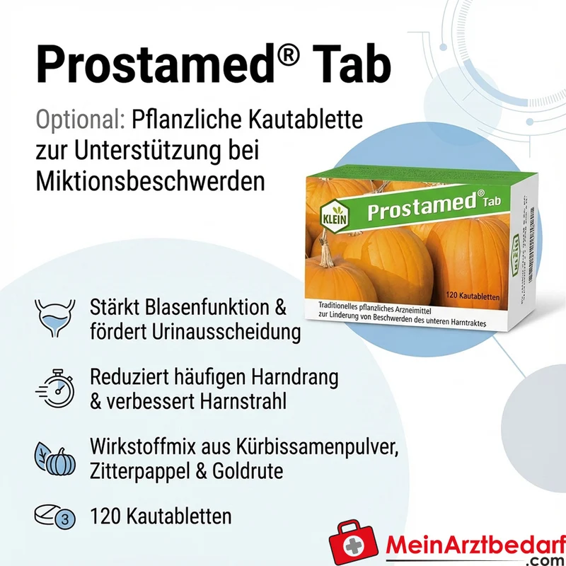 Dr. Gustav Klein Prostamed Tab Kürbissamenpulver / Kürbissamen-Trockenextrakt / Zitterpappelblätter-Trockenextrakt / Goldrutenkraut-Trockenextrakt Kautabletten, 360 St.
