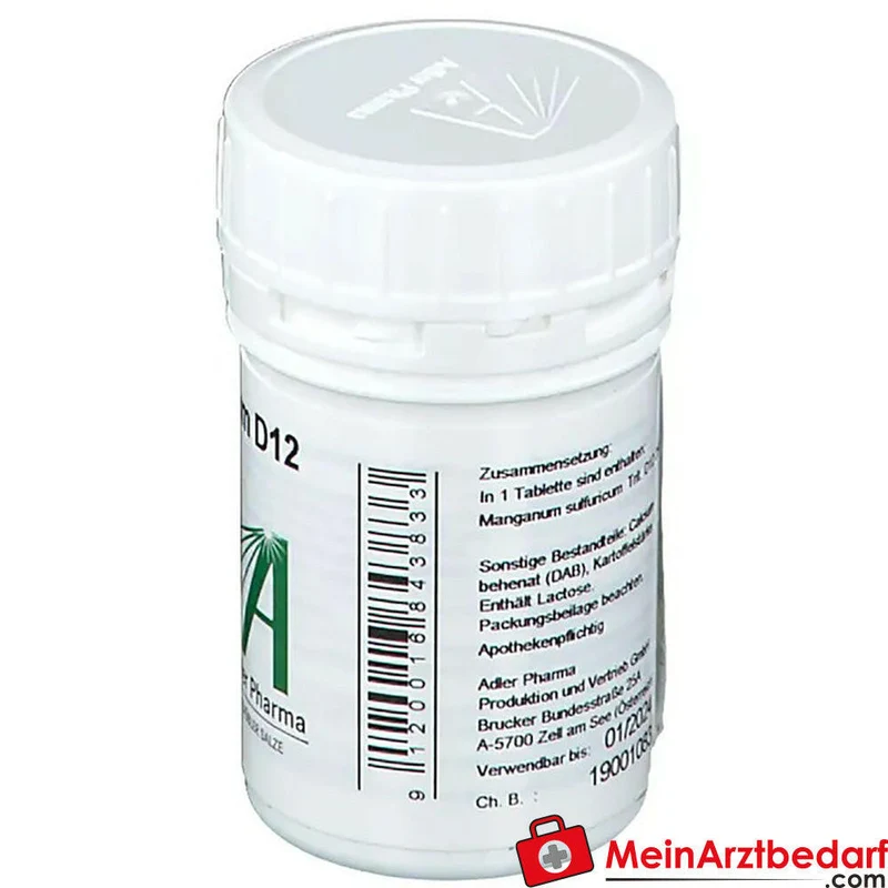 Adler Pharma Manganum sulfuricum D12 250 mg Tabletten Biochemie Nr. 17