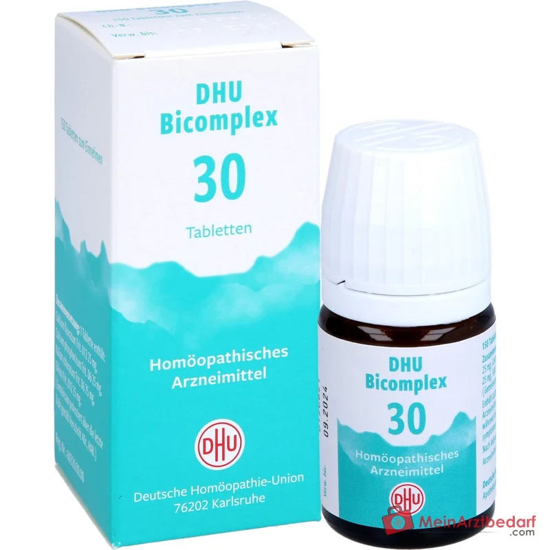 DHU Bicomplex 30 Tabletten 25 mg – Kalium chloratum D6 / Calcium fluoratum D12 / Calcium phosphoricum D6 / Acidum silicicum D12 Packung
