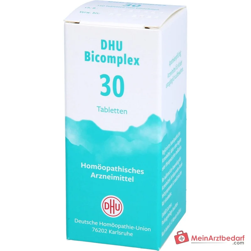 DHU Bicomplex 30 Tabletten 25 mg – Kalium chloratum D6 / Calcium fluoratum D12 / Calcium phosphoricum D6 / Acidum silicicum D12 Packung