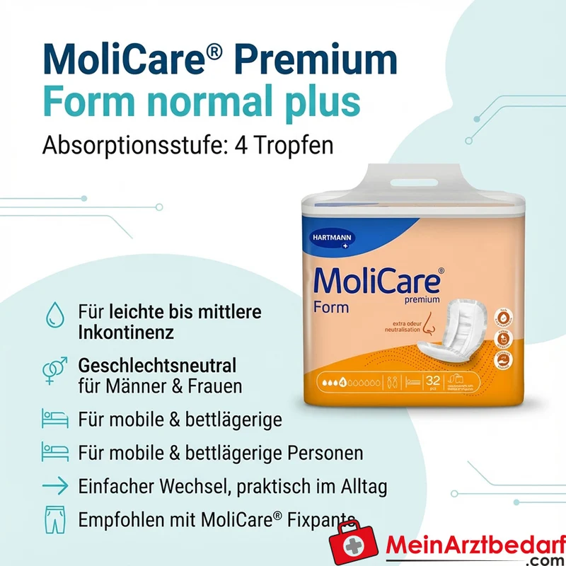 MoliCare Premium Form normal plus 4 Tropfen Inkontinenz-Vorlagen