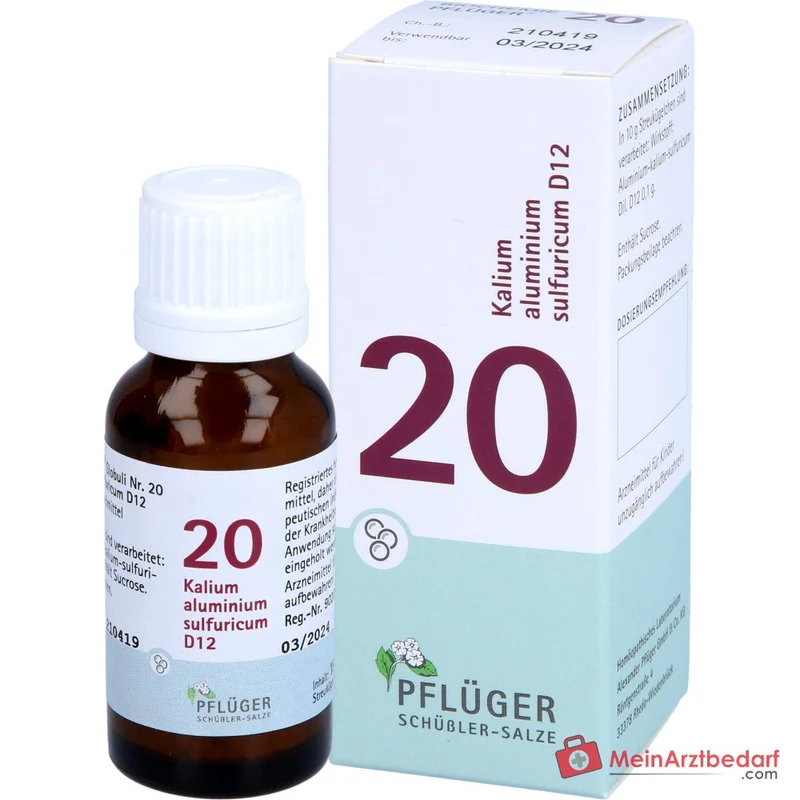 Biochemie Pflüger Globuli Nr. 20 Kalium aluminium sulfuricum D12 Streukügelchen, 15 g