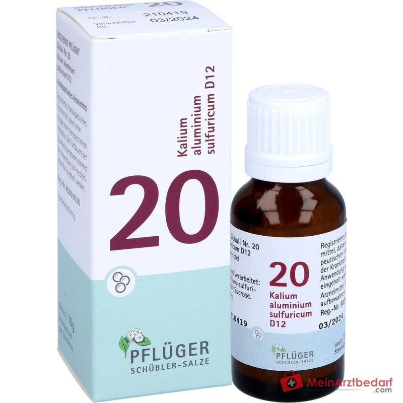 Biochemie Pflüger Globuli Nr. 20 Kalium aluminium sulfuricum D12 Streukügelchen, 15 g