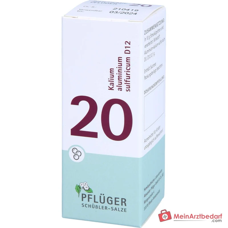 Biochemie Pflüger Globuli Nr. 20 Kalium aluminium sulfuricum D12 Streukügelchen, 15 g