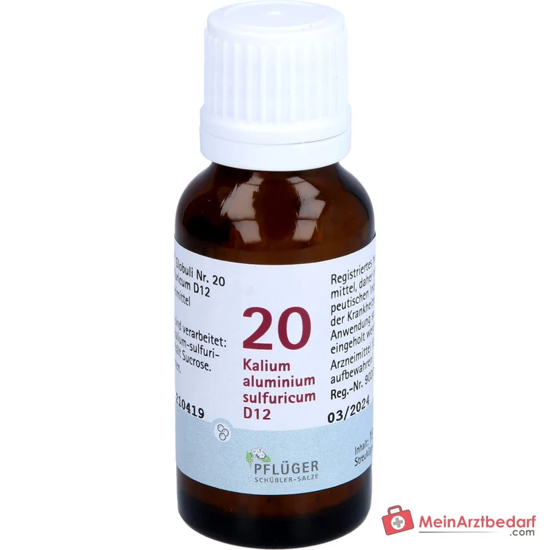 Biochemie Pflüger Globuli Nr. 20 Kalium aluminium sulfuricum D12 Streukügelchen, 15 g
