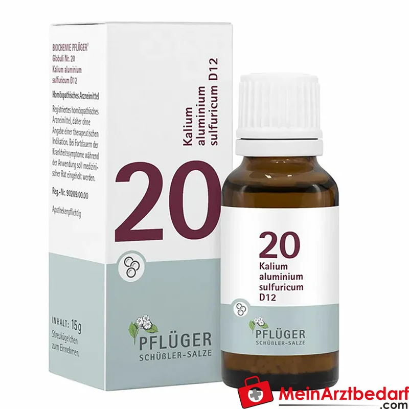 Biochemie Pflüger Globuli Nr. 20 Kalium aluminium sulfuricum D12 Streukügelchen, 15 g