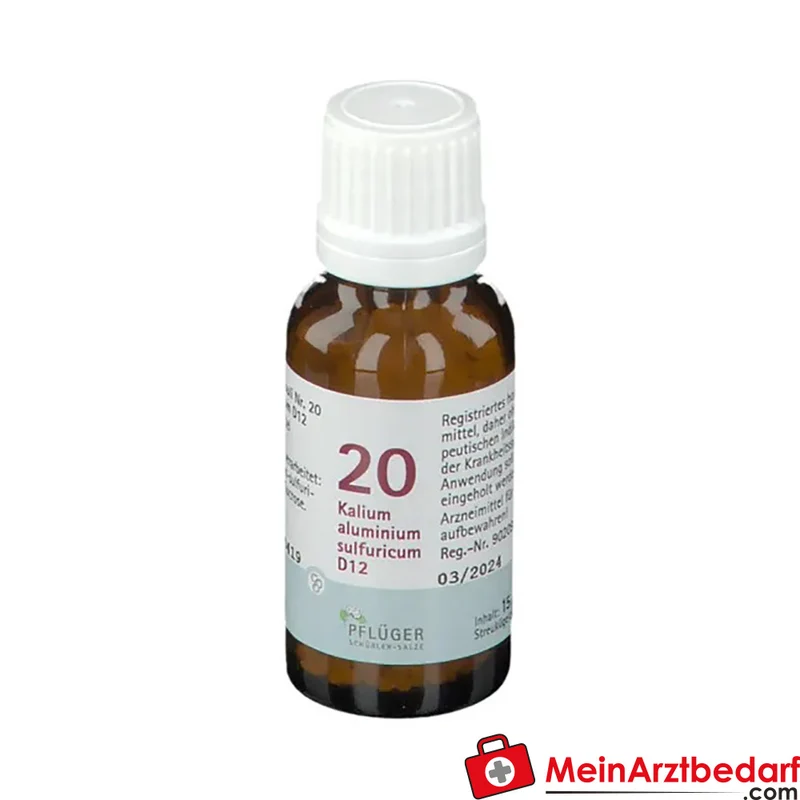 Biochemie Pflüger Globuli Nr. 20 Kalium aluminium sulfuricum D12 Streukügelchen, 15 g