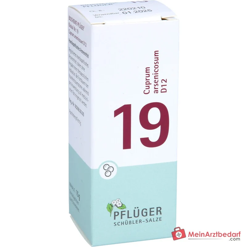 Biochemie Pflüger Globuli Nr. 19 Cuprum arsenicosum D12 Streukügelchen, 15 g