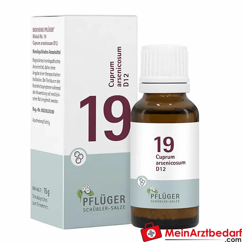 Biochemie Pflüger Globuli Nr. 19 Cuprum arsenicosum D12 Streukügelchen, 15 g