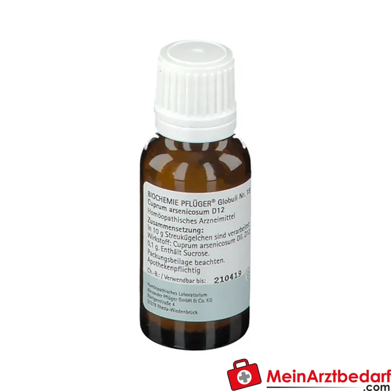 Biochemie Pflüger Globuli Nr. 19 Cuprum arsenicosum D12 Streukügelchen, 15 g