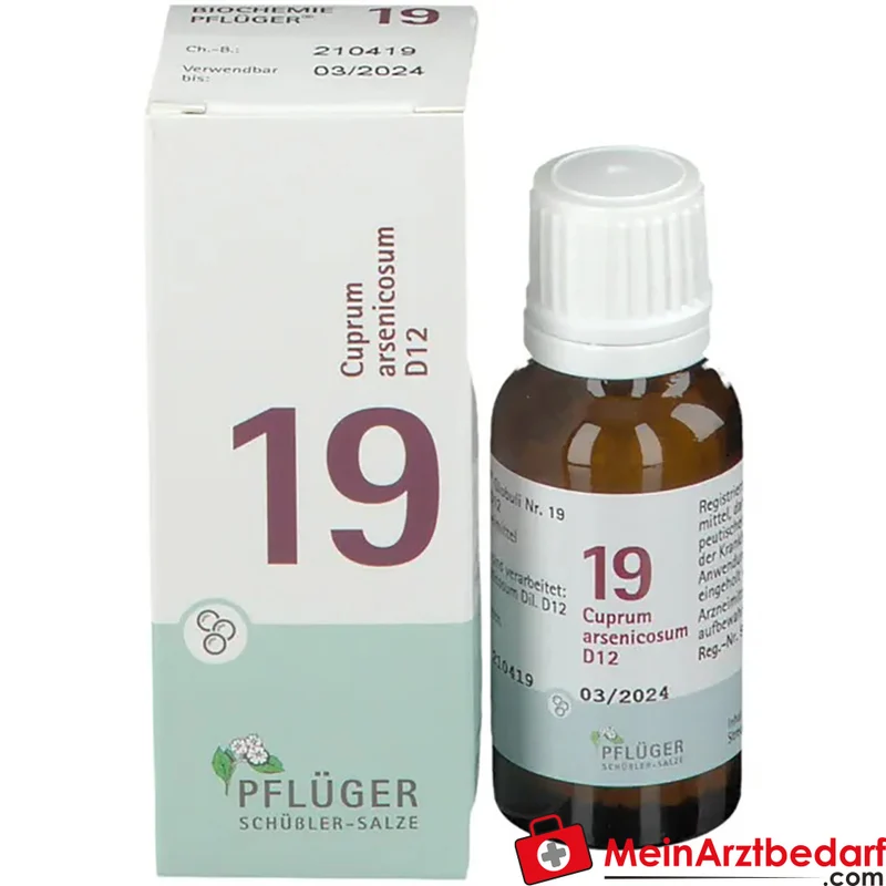 Biochemie Pflüger Globuli Nr. 19 Cuprum arsenicosum D12 Streukügelchen, 15 g