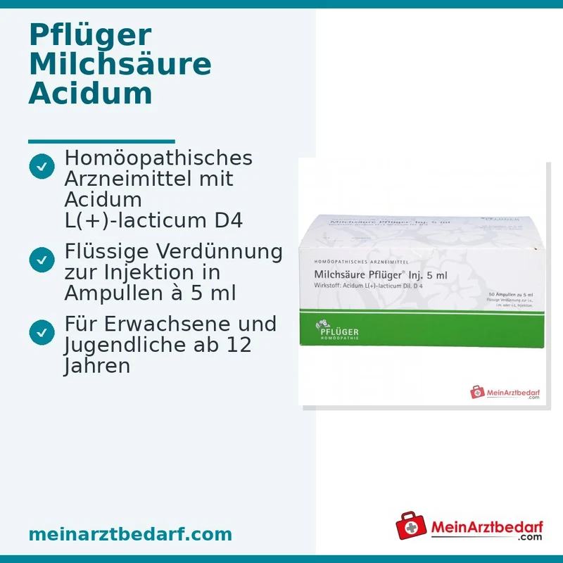 Pflüger Milchsäure (Acidum sarcolacticum D4) Injektionsampullen 5 ml 10 Stück