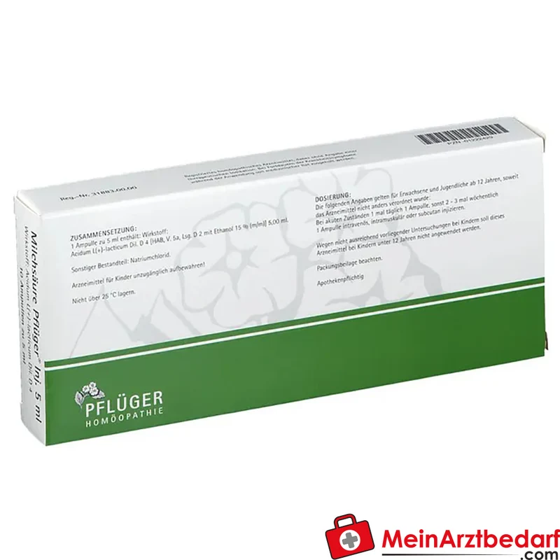 Pflüger Milchsäure (Acidum sarcolacticum D4) Injektionsampullen 5 ml 10 Stück