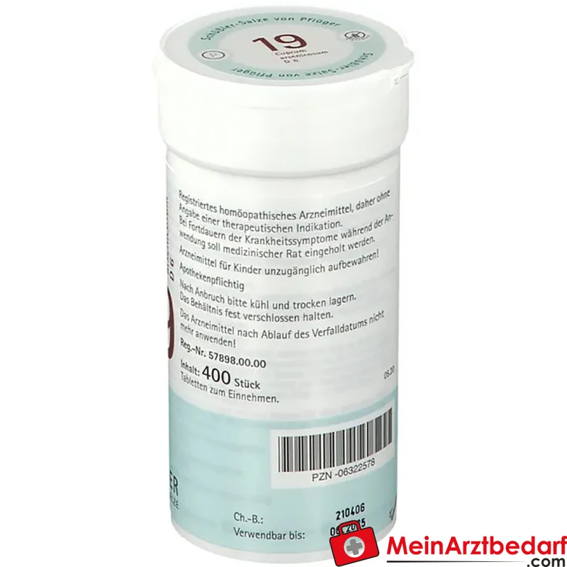 Biochemie Pflüger Nr. 19 Cuprum arsenicosum D6 250 mg Tabletten