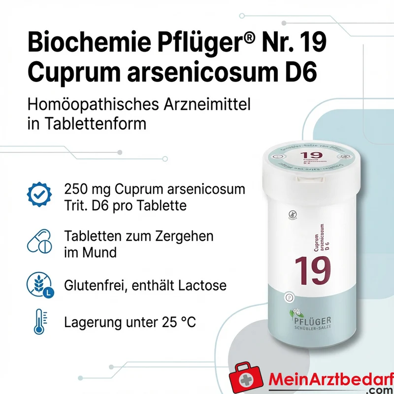 Biochemie Pflüger Nr. 19 Cuprum arsenicosum D6 250 mg Tabletten