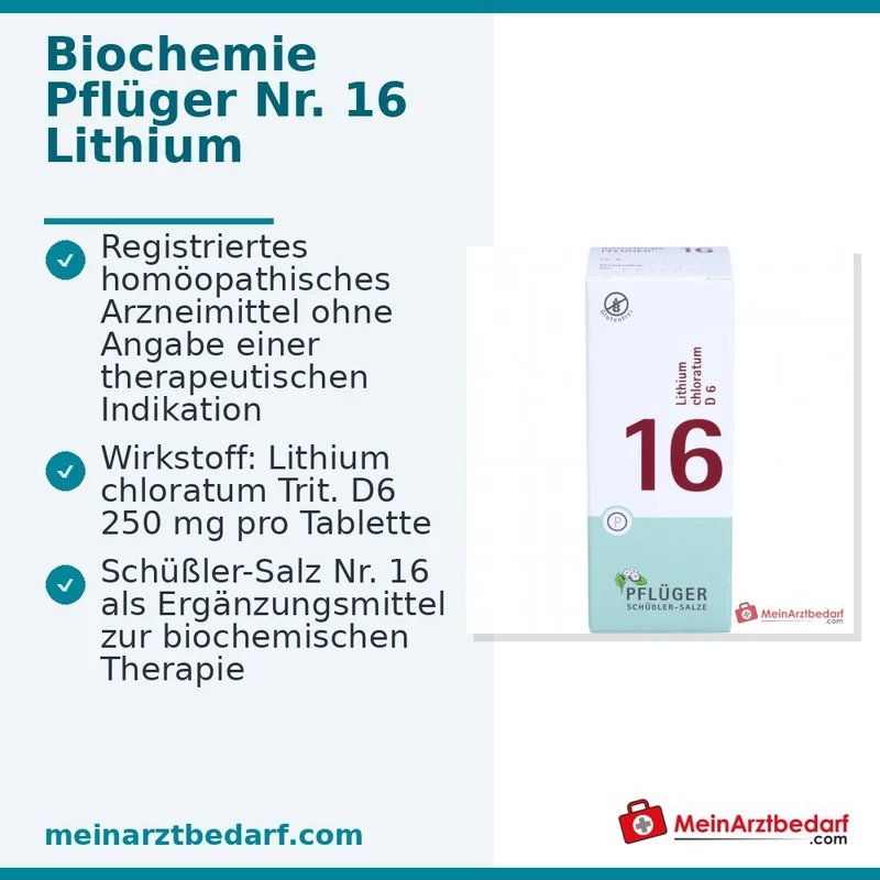 Biochemie Pflüger Nr. 16 Lithium chloratum D6 Tabletten, 100 St.