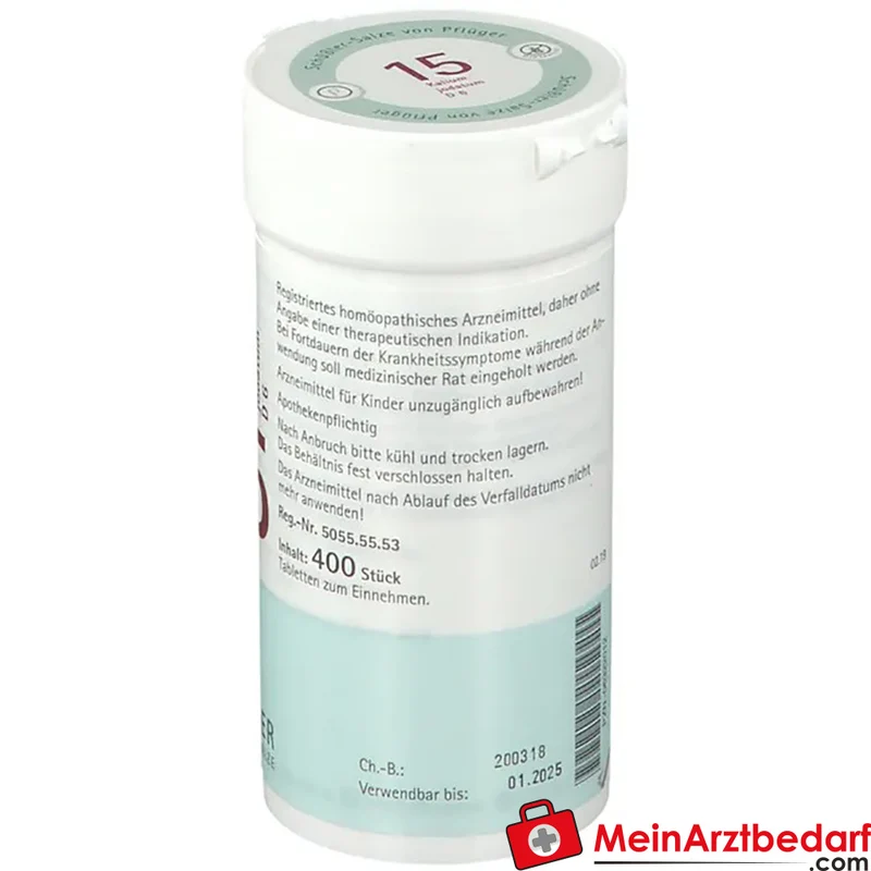 Biochemie Pflüger Nr. 15 Kalium jodatum D6 250 mg Tabletten 400 Stück