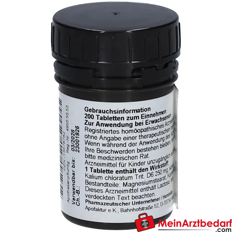 Schüßler Nr. 4 Kalium chloratum D6 250 mg Tabletten 400 Stück