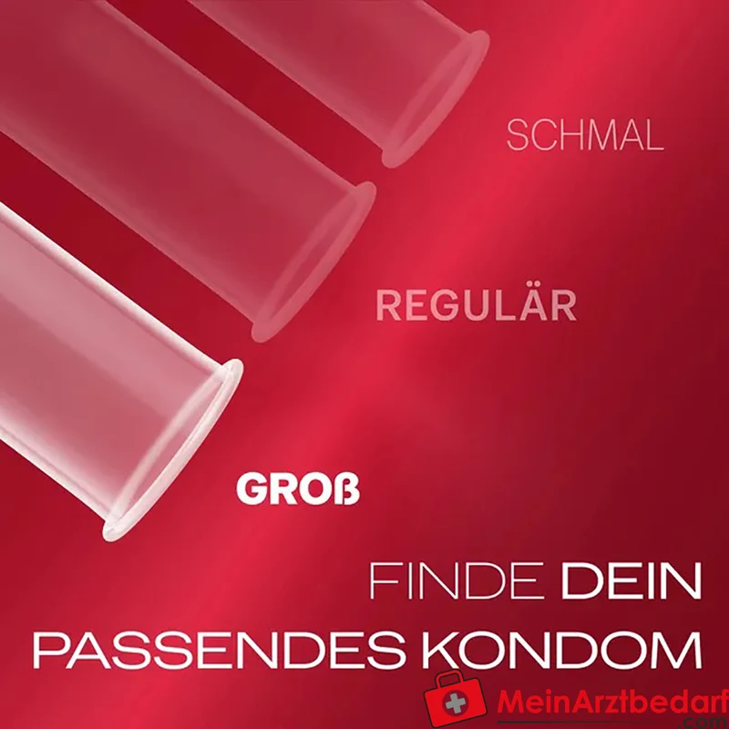 Durex Gefühlsecht XXL Kondome 60 mm breit, extra dünn (55 µm), mit Silikongleitgel