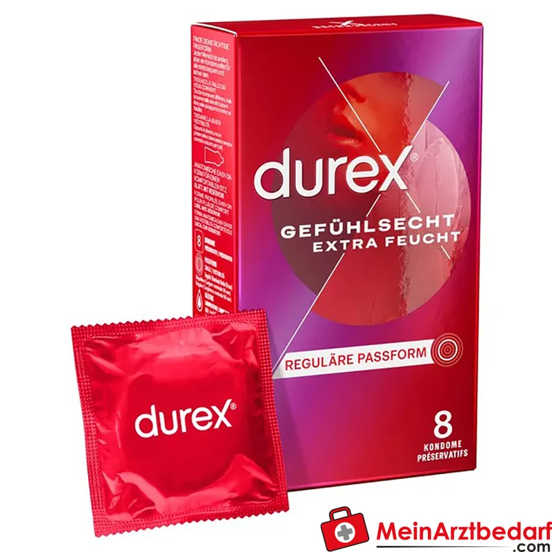 Durex Gefühlsecht Extra Feucht Kondome 56 mm Naturkautschuklatex