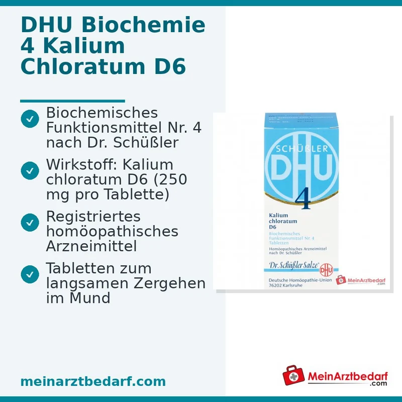 DHU Biochemie 4 Kalium Chloratum D6 Tabletten, 200 St.
