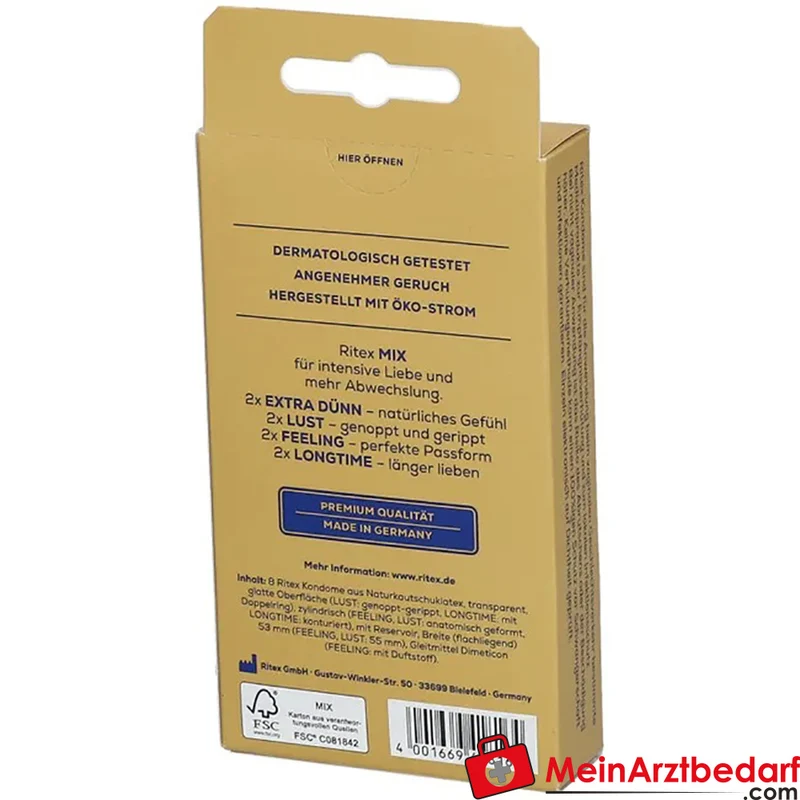 Ritex MIX Kondome, verschiedene Oberflächen, 10 Stück