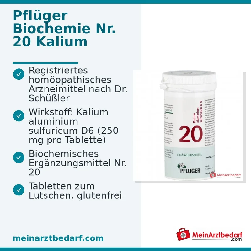 Biochemie Pflüger Nr. 20 Kalium aluminium sulfuricum D6 Tabletten, 100 St.