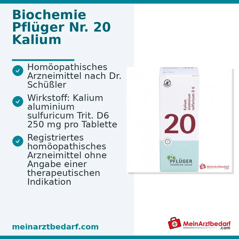 Biochemie Pflüger Nr. 20 Kalium aluminium sulfuricum D6 Tabletten, 100 St.