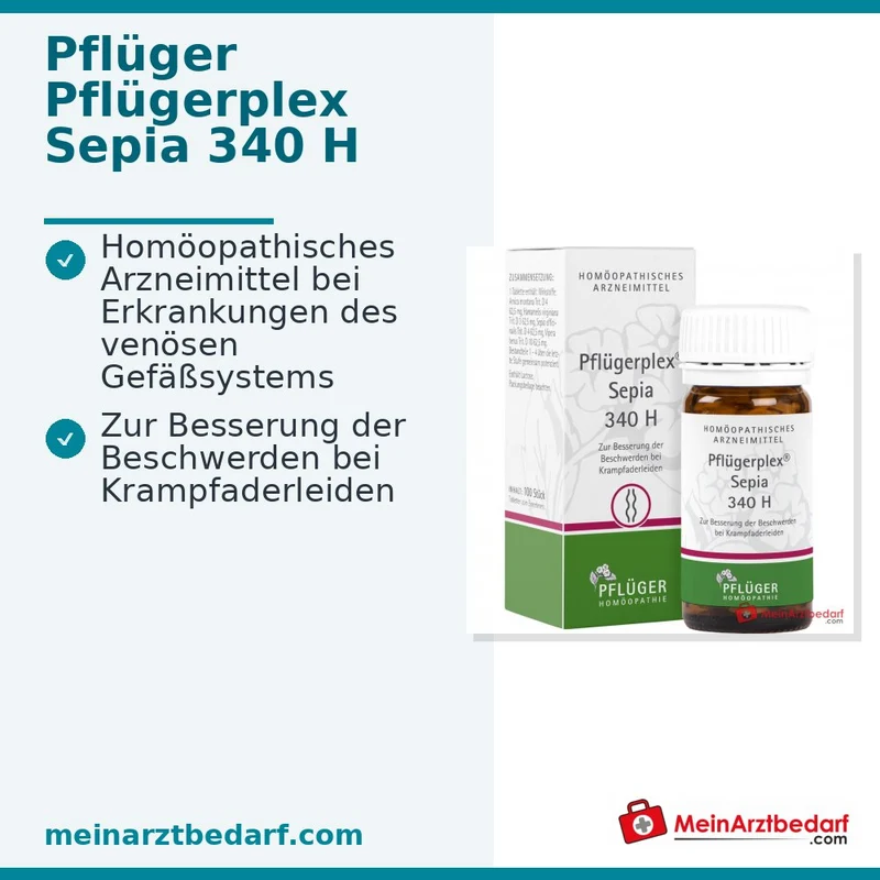 Pflüger Pflügerplex Sepia 340 H Arnica montana / Hamamelis virginiana / Sepia officinalis / Vipera berus Tabletten, 100 St.