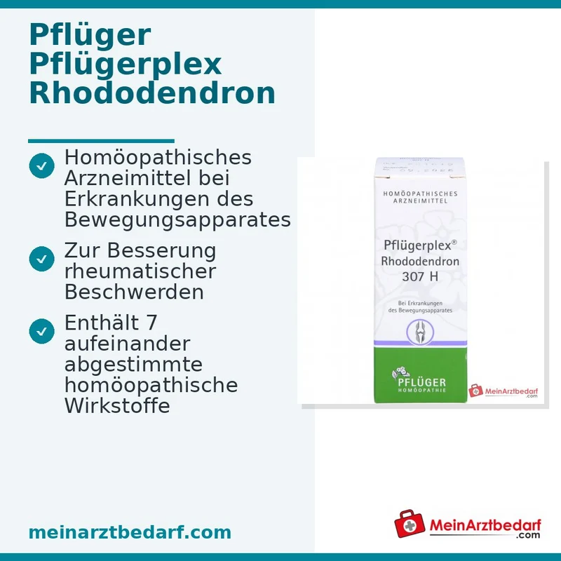 Pflüger Pflügerplex Rhododendron 307 H Acidum silicicum / Bryonia / Chelidonium majus / Filipendula ulmaria / Guajacum / Rhododendron / Thuja occidentalis Tabletten, 100 St.