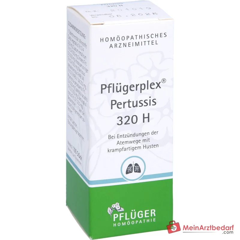 Pflüger Pflügerplex Pertussis 320 H Carbo vegetabilis / Ipecacuanha / Cuprum metallicum / Drosera / Hyoscyamus niger / Narcissus pseudonarcissus / Spongilla lacustris / Dactylopius coccus Tabletten, 100 St.