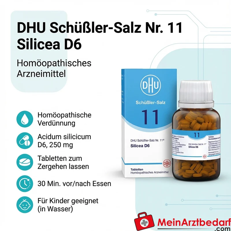 DHU Schüßler‑Salz Nr. 11 Silicea D6 250 mg Tabletten 80 Stück