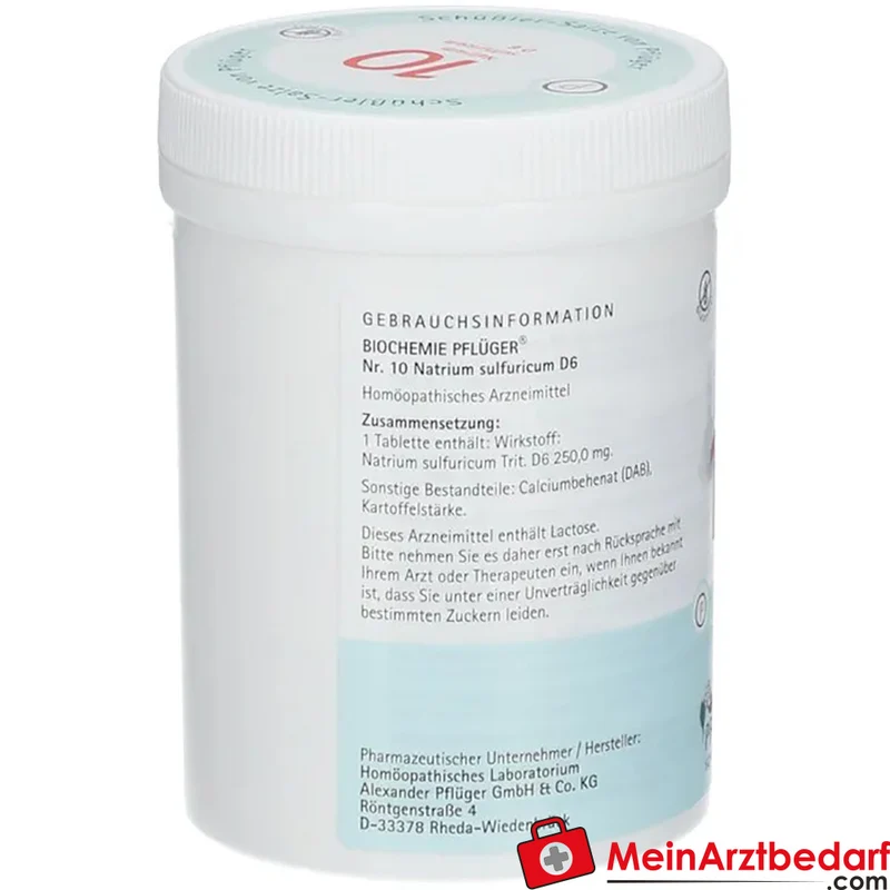 Biochemie Pflüger Nr. 10 Natrium sulfuricum D6 Tabletten Acidum silicicum D12 250 mg