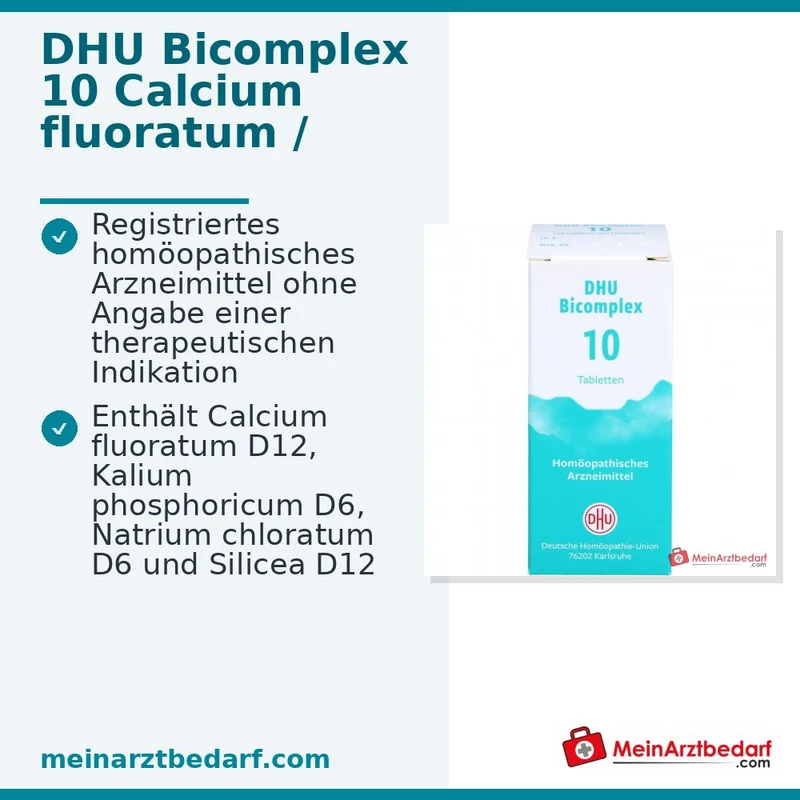 DHU Bicomplex 10 Globuli Calcium fluoratum D12, Kalium phosphoricum, Acidum silicicum D12, Natrium chloratum D6