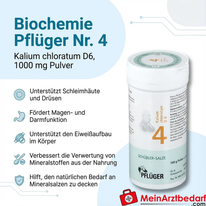 Biochemie Pflüger Nr. 4 Kalium chloratum D6 Pulver, 100 g