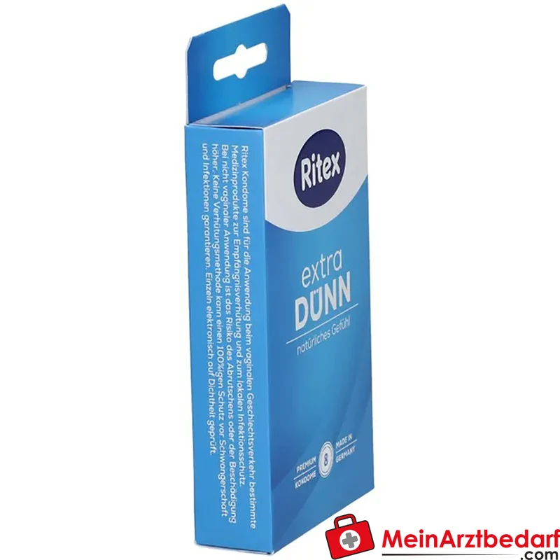 Ritex EXTRA DÜNN Kondome 0,05 mm Naturkautschuklatex glatte Oberfläche feuchtbeschichtet 10 Stück
