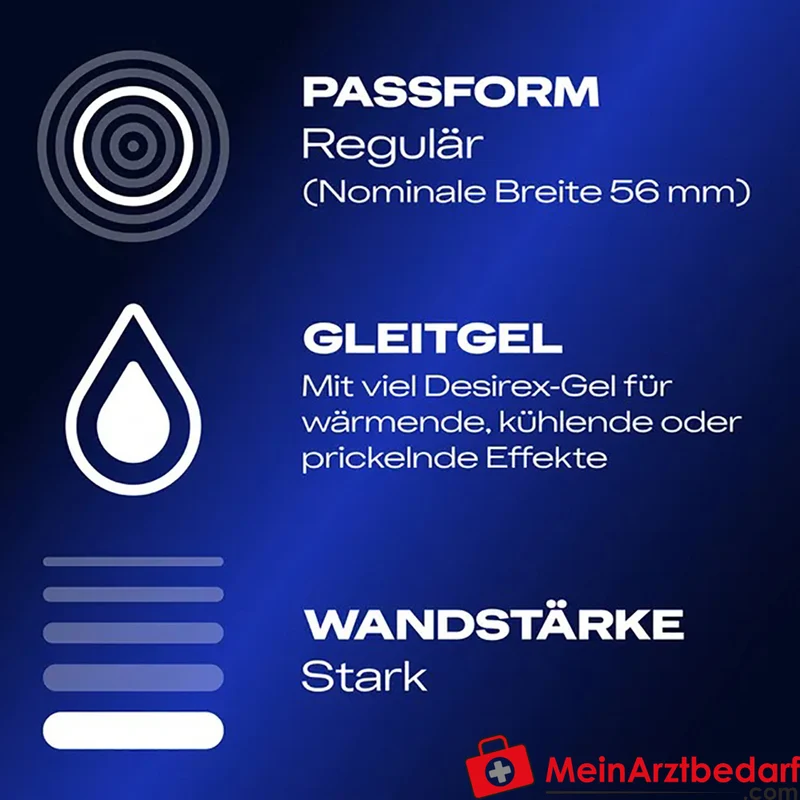 Durex Intense Kondome gerippt genoppt mit Desirex-Gel Easy-On-Form