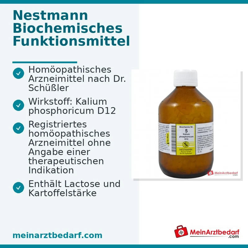 Nestmann Biochemisches Funktionsmittel Nr. 5 Kalium phosphoricum D12 Tabletten, 100 St.