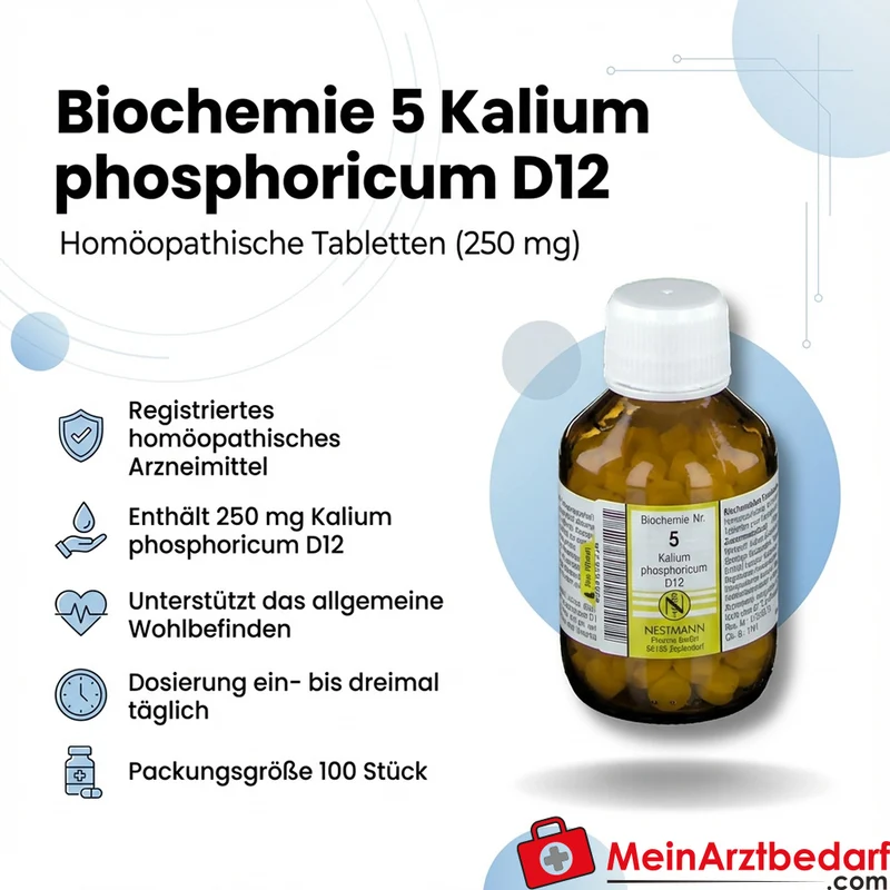 Nestmann Biochemisches Funktionsmittel Nr. 5 Kalium phosphoricum D12 Tabletten, 100 St.