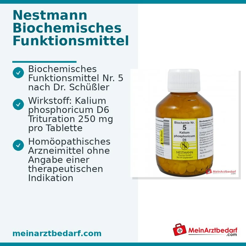 Nestmann Biochemisches Funktionsmittel Nr. 5 Kalium phosphoricum D6 Tabletten, 100 St.