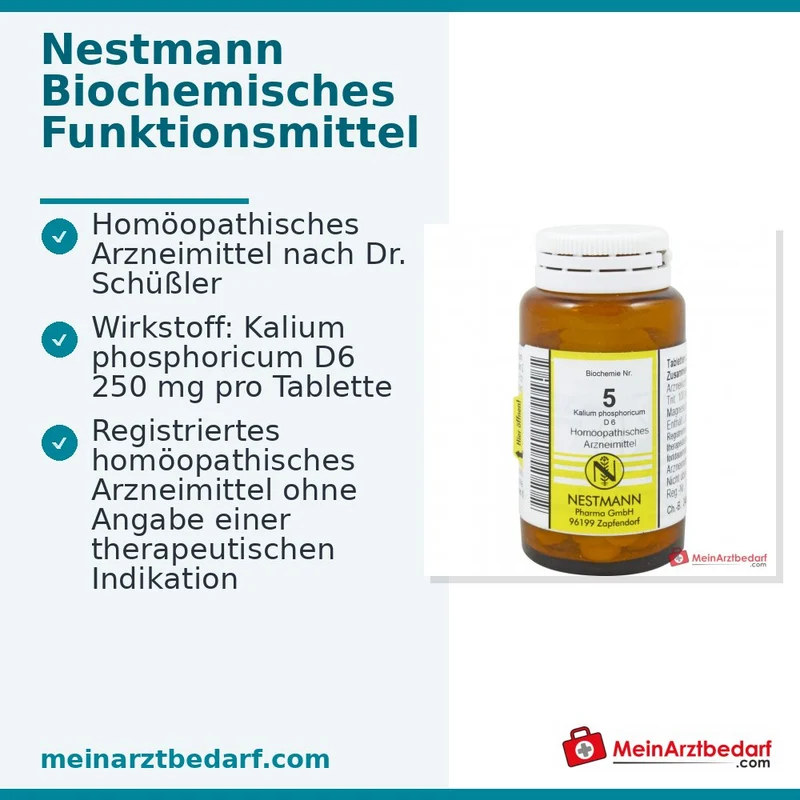 Nestmann Biochemisches Funktionsmittel Nr. 5 Kalium phosphoricum D6 Tabletten, 100 St.