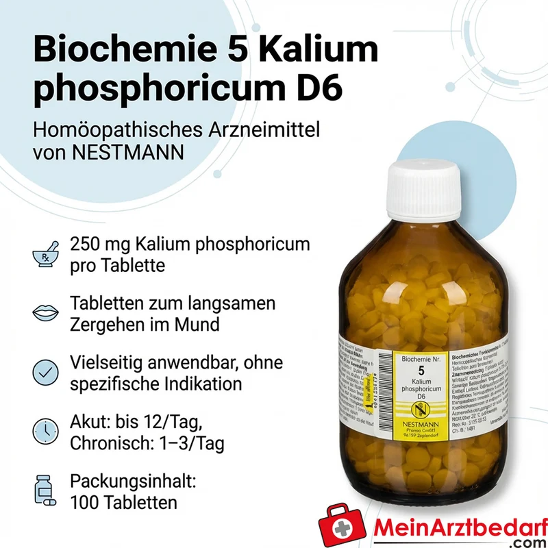 Nestmann Biochemisches Funktionsmittel Nr. 5 Kalium phosphoricum D6 Tabletten, 100 St.