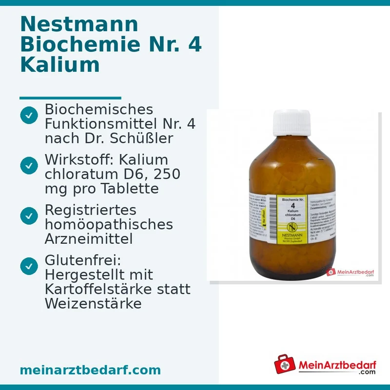 Nestmann Biochemisches Funktionsmittel Nr. 4 Kalium chloratum D6 Tabletten, 100 St.