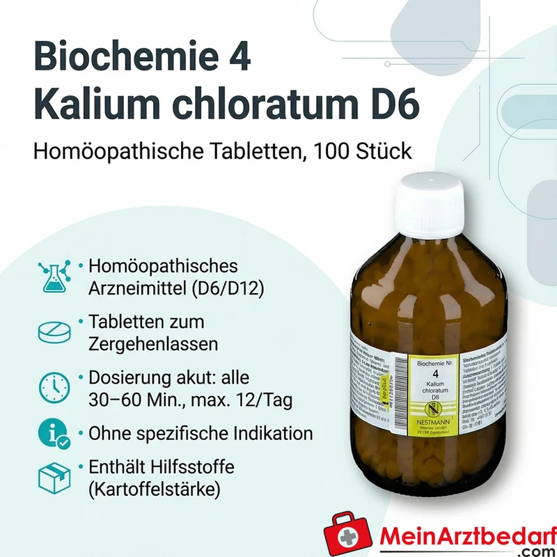 Nestmann Biochemisches Funktionsmittel Nr. 4 Kalium chloratum D6 Tabletten, 100 St.