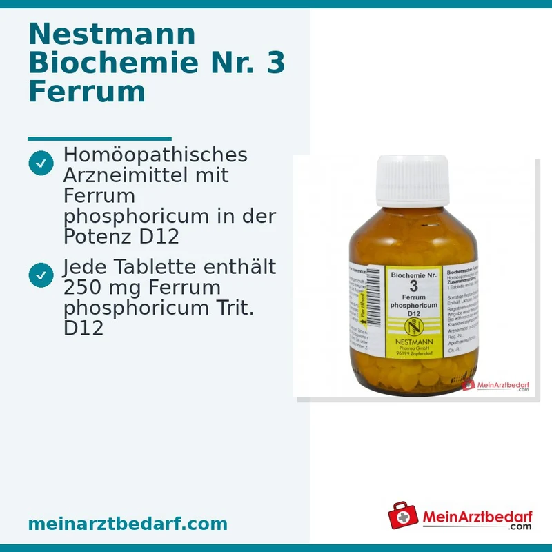 Nestmann Biochemie Nr. 3 Ferrum phosphoricum D12 Tabletten, 100 St.